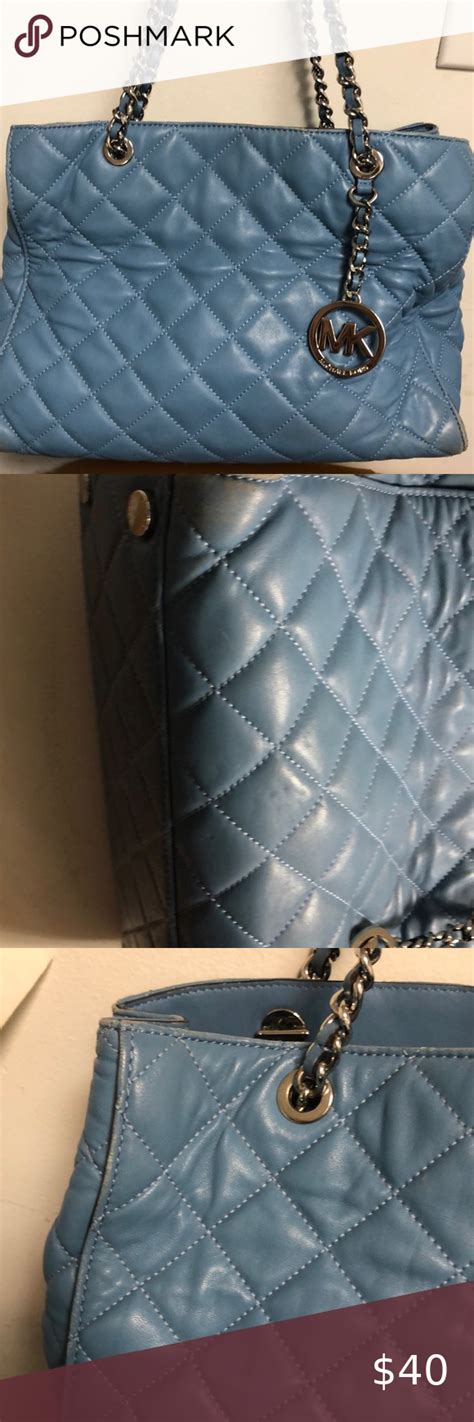 Robins Egg Blue REVERSIBLE Michael Kors Purse 